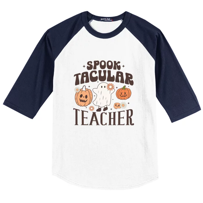 One Spooky Tacular Teacher Funny Teaching Halloween Gift Baseball Sleeve Shirt