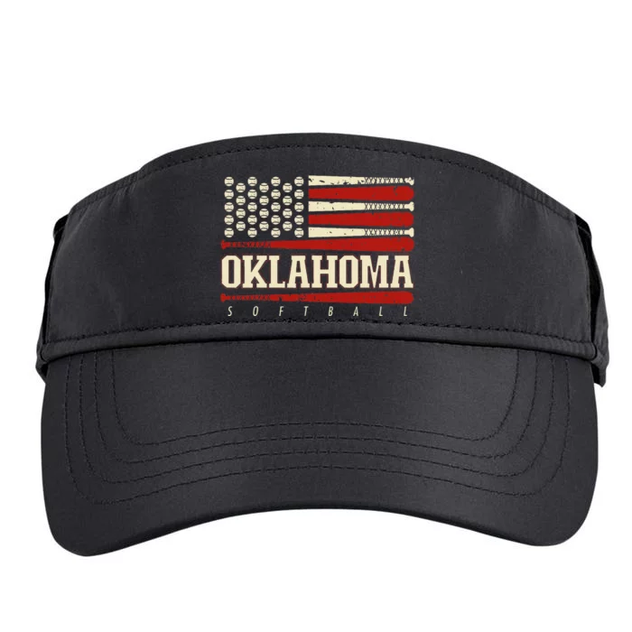 Oklahoma Softball Usa Flag Softball Adult Drive Performance Visor