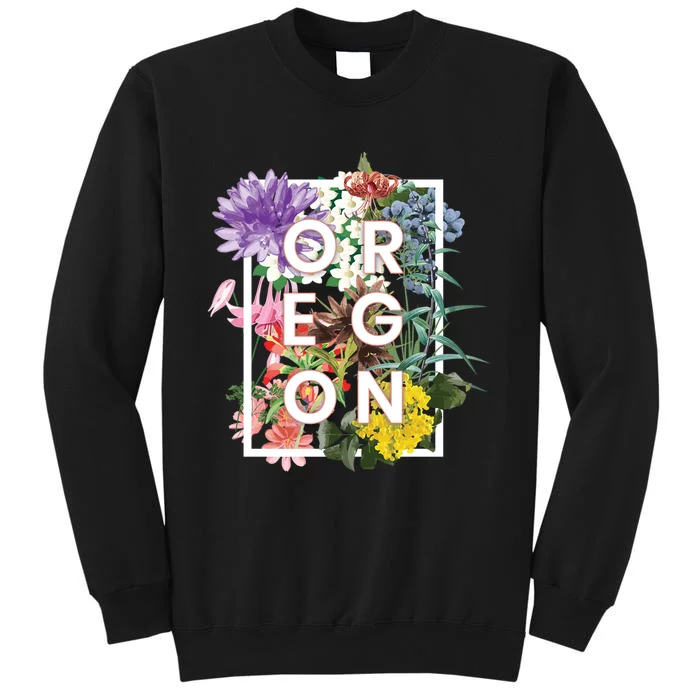 Oregon State Usa Souvenir Flowers Of Oregon Word Art Sweatshirt