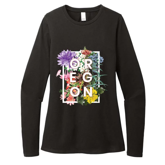 Oregon State Usa Souvenir Flowers Of Oregon Word Art Womens CVC Long Sleeve Shirt