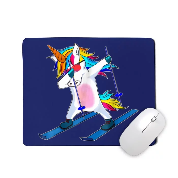 Order Skiing Unicorn Dabbing Funny Gift Mousepad