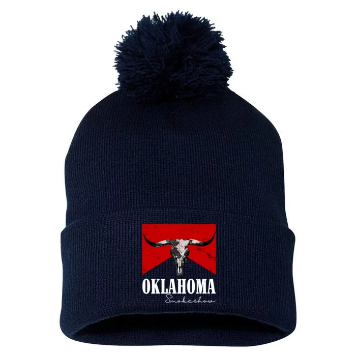 Oklahoma Smokeshow Vintage Pom Pom 12in Knit Beanie