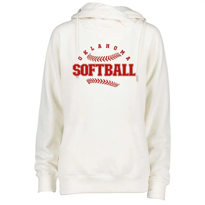 Oklahoma Softball Vintage Team Retro Softball Womens Funnel Neck Pullover Hood