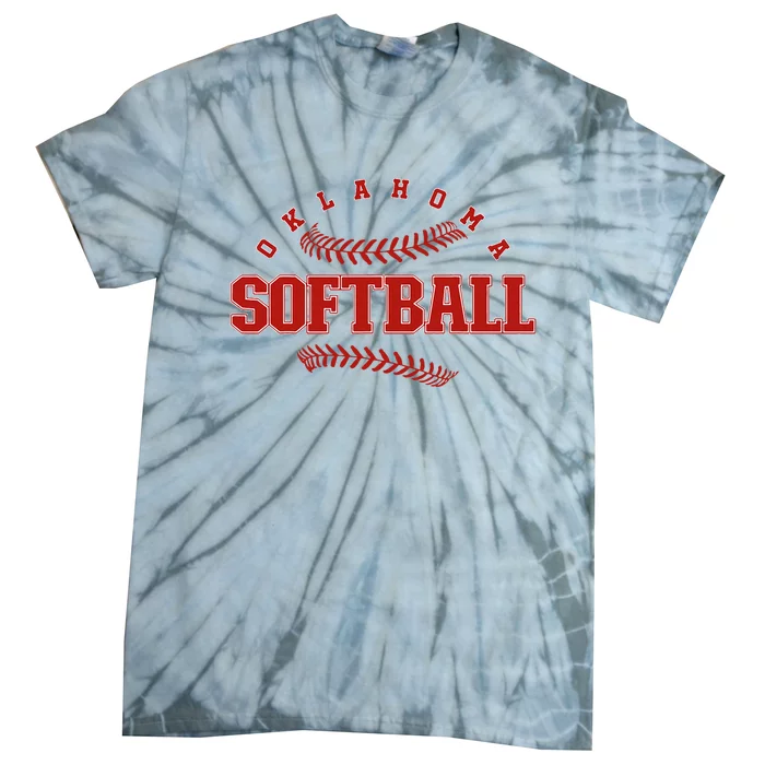 Oklahoma Softball Vintage Team Retro Softball Tie-Dye T-Shirt