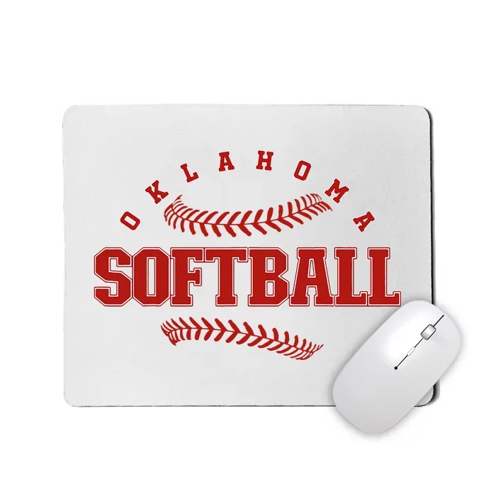 Oklahoma Softball Vintage Team Retro Softball Mousepad