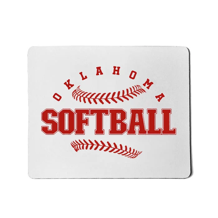 Oklahoma Softball Vintage Team Retro Softball Mousepad