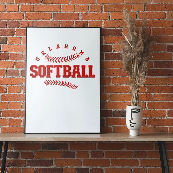 Oklahoma Softball Vintage Team Retro Softball Poster