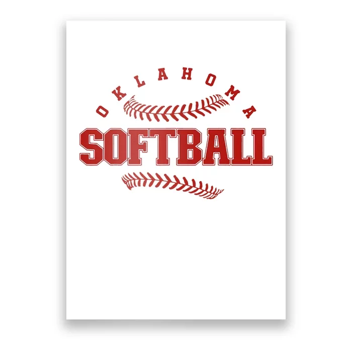 Oklahoma Softball Vintage Team Retro Softball Poster