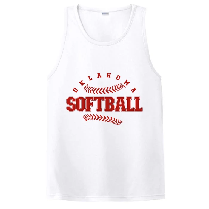 Oklahoma Softball Vintage Team Retro Softball Performance Tank