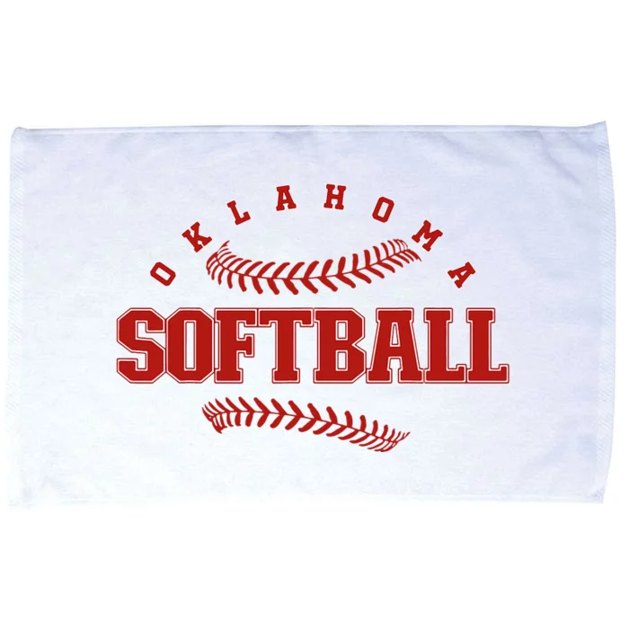 Oklahoma Softball Vintage Team Retro Softball Microfiber Hand Towel