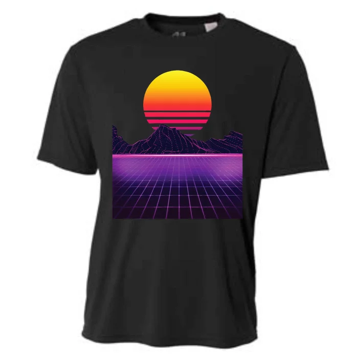 Outrun Synthwave Vaporwave Aesthetic 80s Retro Cooling Performance Crew T-Shirt