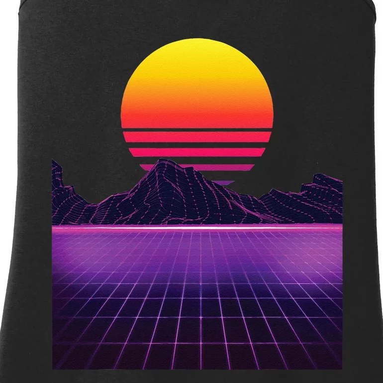 Outrun Synthwave Vaporwave Aesthetic 80s Retro Ladies Essential Tank