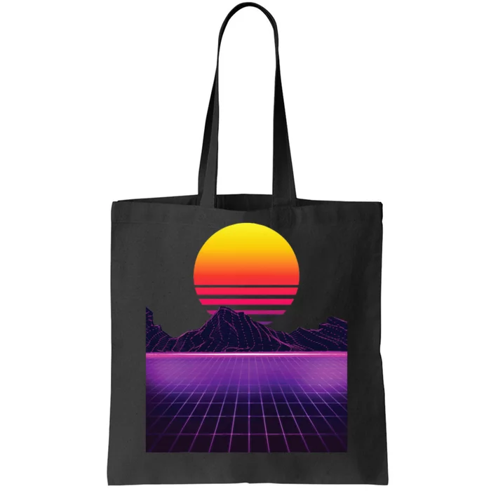 Outrun Synthwave Vaporwave Aesthetic 80s Retro Tote Bag