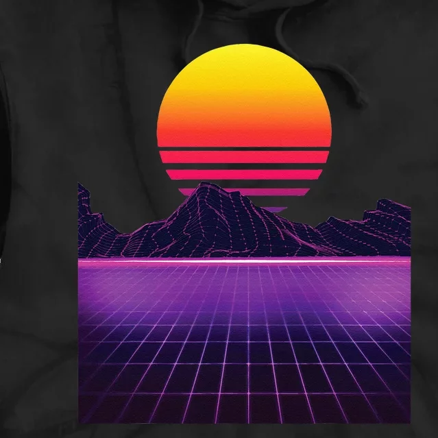 Outrun Synthwave Vaporwave Aesthetic 80s Retro Tie Dye Hoodie