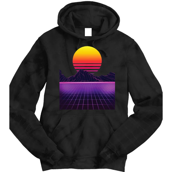 Outrun Synthwave Vaporwave Aesthetic 80s Retro Tie Dye Hoodie