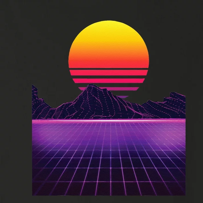 Outrun Synthwave Vaporwave Aesthetic 80s Retro Toddler Long Sleeve Shirt