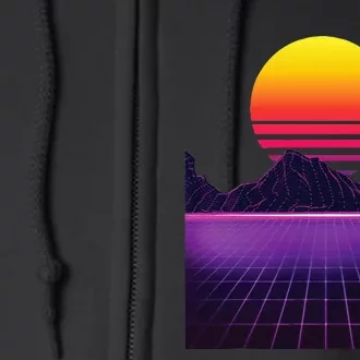 Outrun Synthwave Vaporwave Aesthetic 80s Retro Full Zip Hoodie