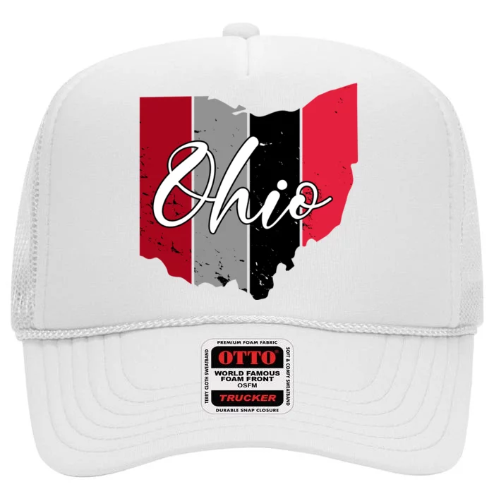 Ohio State Vintage High Crown Mesh Trucker Hat