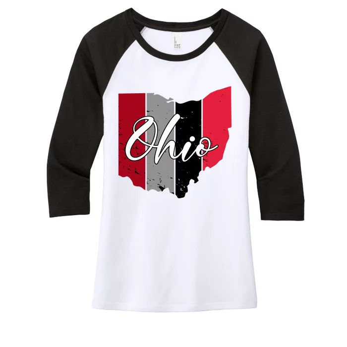 Ohio State Vintage Women's Tri-Blend 3/4-Sleeve Raglan Shirt