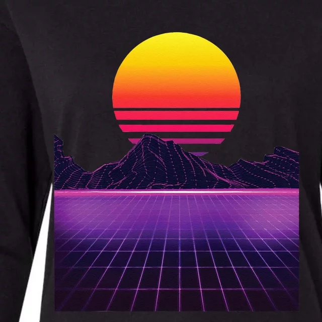 Outrun Synthwave Vaporwave Aesthetic 80s Retro Womens Cotton Relaxed Long Sleeve T-Shirt