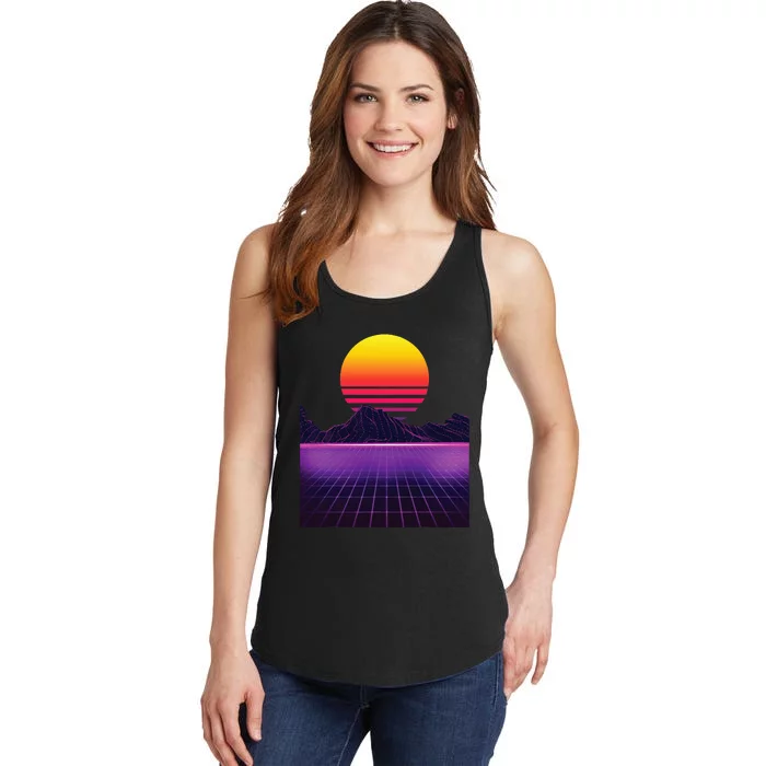 Outrun Synthwave Vaporwave Aesthetic 80s Retro Ladies Essential Tank