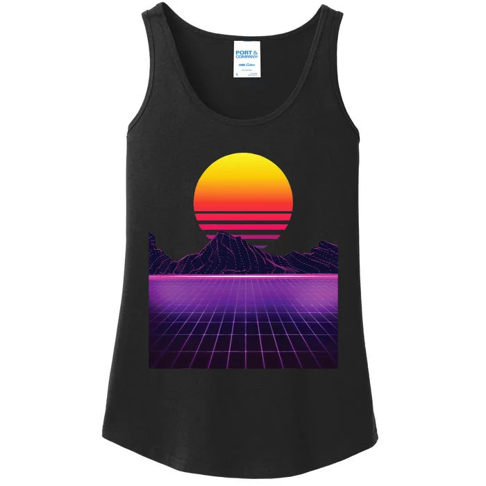 Outrun Synthwave Vaporwave Aesthetic 80s Retro Ladies Essential Tank