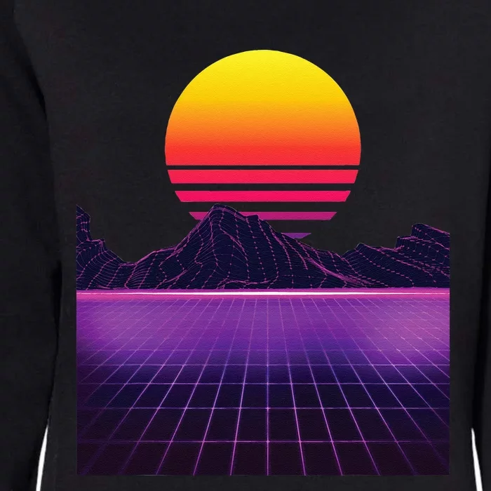 Outrun Synthwave Vaporwave Aesthetic 80s Retro Womens California Wash Sweatshirt