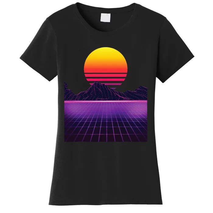 Outrun Synthwave Vaporwave Aesthetic 80s Retro Women's T-Shirt