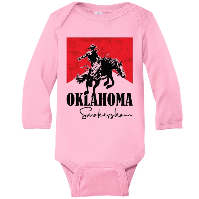 Oklahoma Smokeshow Western Country Baby Long Sleeve Bodysuit