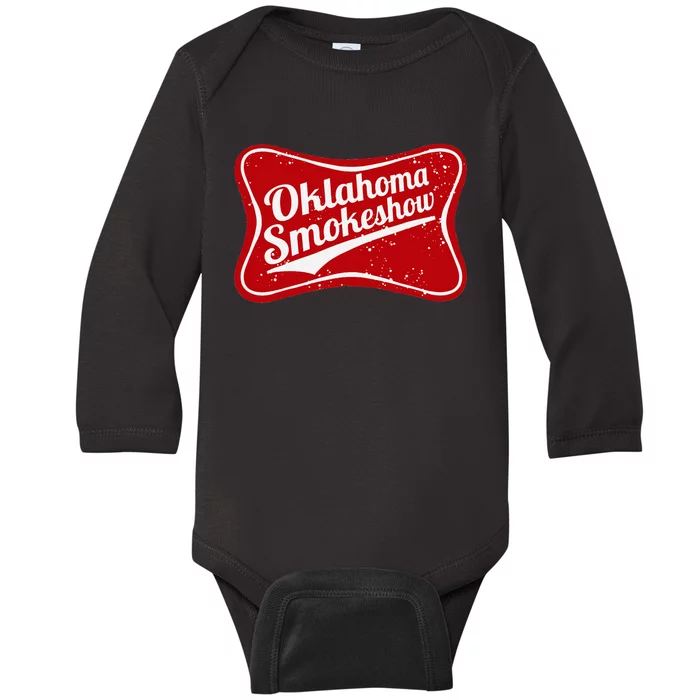 Oklahoma Smokeshow Western Country Music Cowboy Baby Long Sleeve Bodysuit