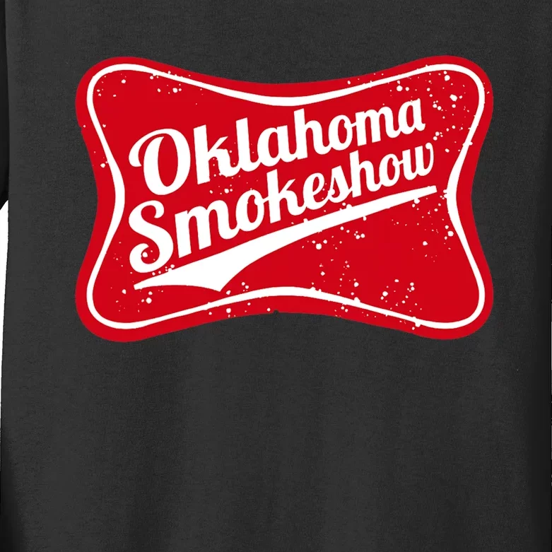 Oklahoma Smokeshow Western Country Music Cowboy Kids Long Sleeve Shirt