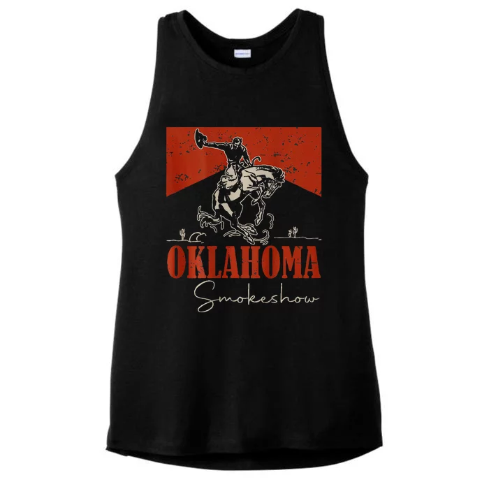 Oklahoma Smokeshow Western Rodeo Ladies Tri-Blend Wicking Tank