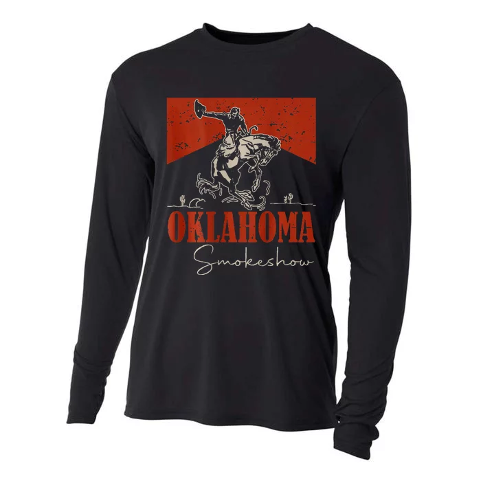 Oklahoma Smokeshow Western Rodeo Cooling Performance Long Sleeve Crew