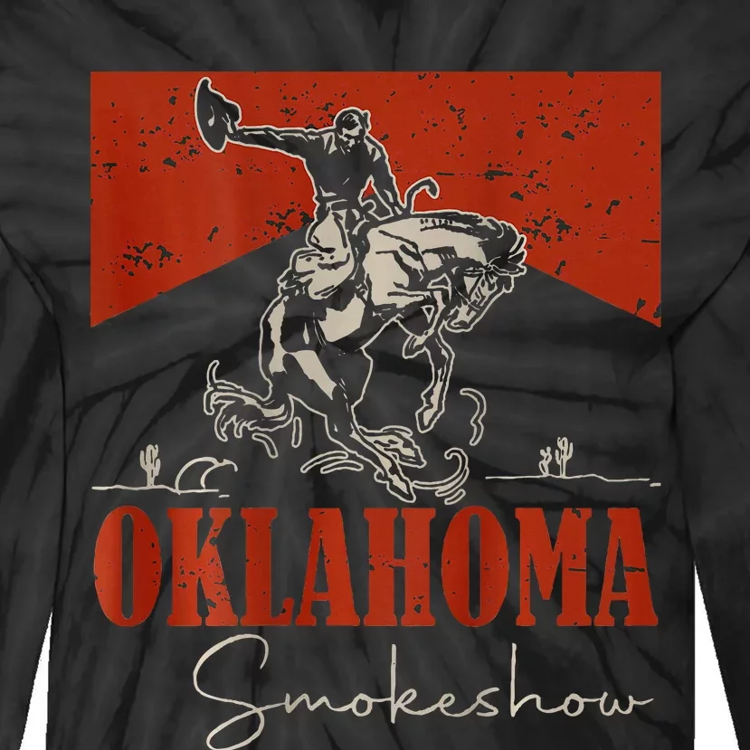 Oklahoma Smokeshow Western Rodeo Tie-Dye Long Sleeve Shirt