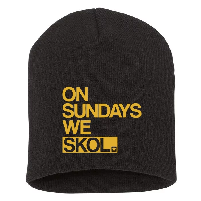 On Sundays We Skol Halloween Short Acrylic Beanie