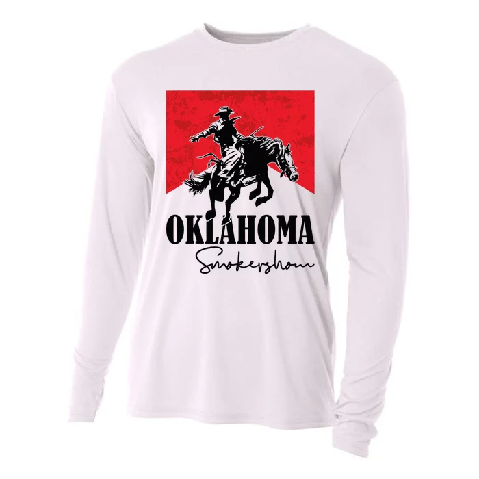 Oklahoma Smokeshow Western Country Cooling Performance Long Sleeve Crew