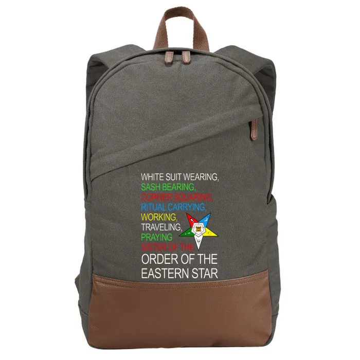 Oes Sister Working Traveling Praying Thanksgiving Christmas Cotton Canvas Backpack