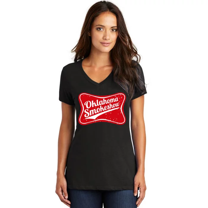 Oklahoma Smokeshow Western Country Music Cowboy Women's V-Neck T-Shirt