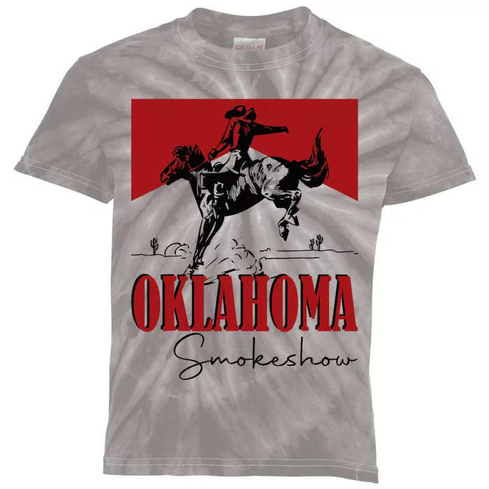 Oklahoma Smokeshow Western Oklahoma Smokeshow Cowboy Kids Tie-Dye T-Shirt