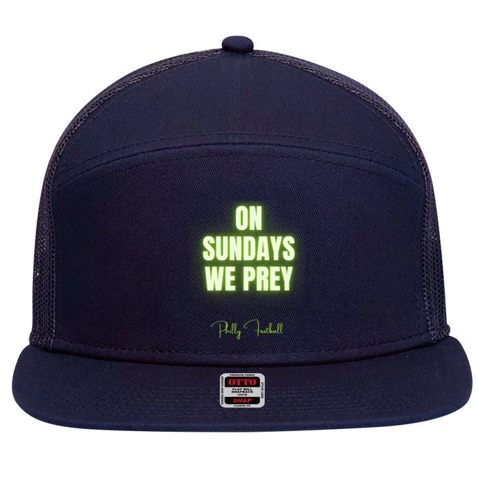 On Sundays We Prey 7 Panel Mesh Trucker Snapback Hat