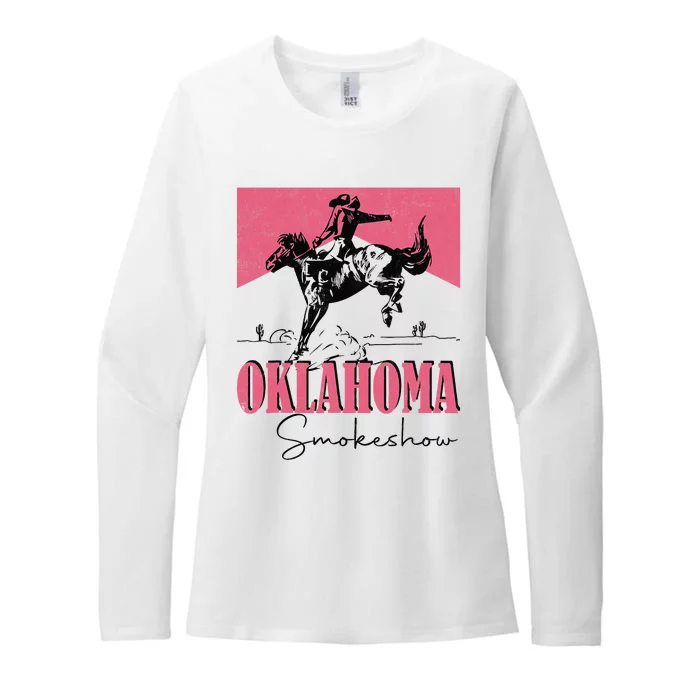 Oklahoma Smokeshow Western Oklahoma Smokeshow Cowboy Rodeo Womens CVC Long Sleeve Shirt