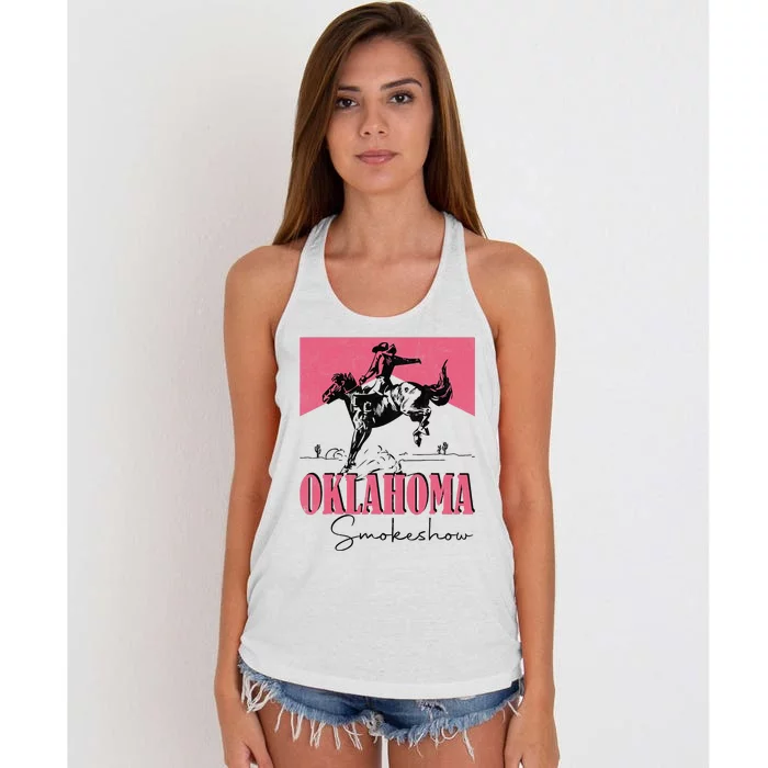 Oklahoma Smokeshow Western Oklahoma Smokeshow Cowboy Rodeo Women's Knotted Racerback Tank