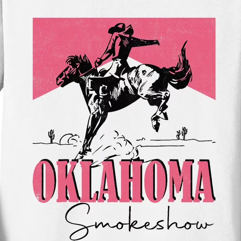 Oklahoma Smokeshow Western Oklahoma Smokeshow Cowboy Rodeo Kids Long Sleeve Shirt