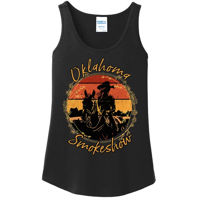 Oklahoma Smokeshow Western Riding Horses Cow Ladies Essential Tank