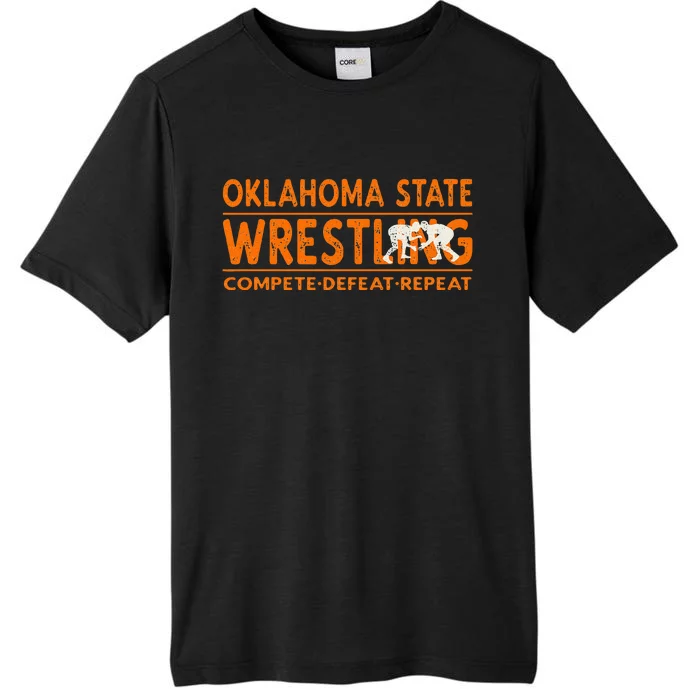 O.K.L.A.H.O.M.A State Wrestling Compete Defeat Repeat ChromaSoft Performance T-Shirt