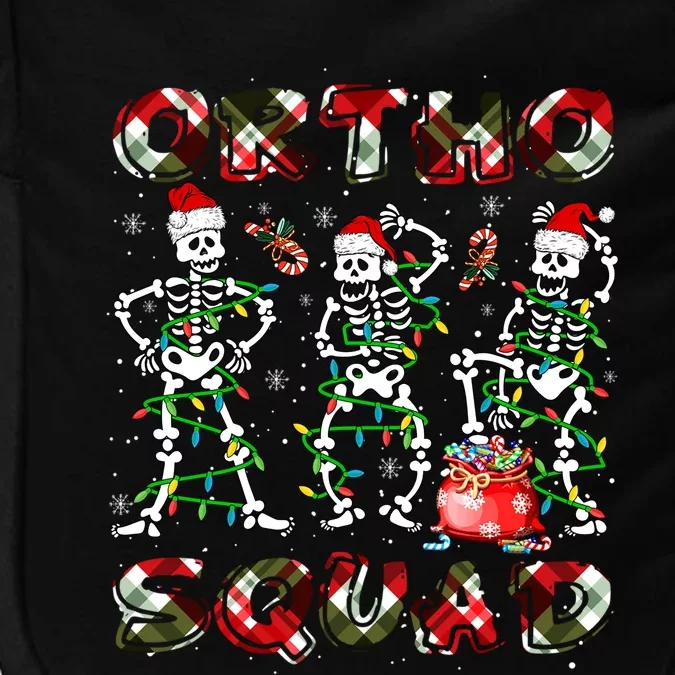 Ortho Squad Xmas Nurse Three Santa Skeletons Funny Dancing Gift Impact Tech Backpack