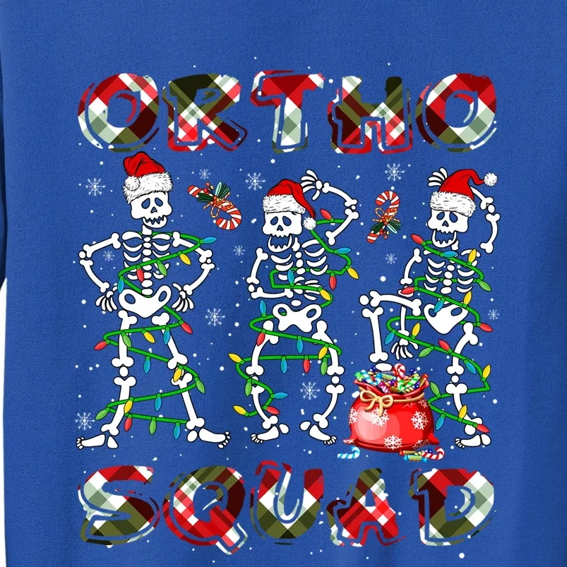 Ortho Squad Xmas Nurse Three Santa Skeletons Funny Dancing Gift Tall Sweatshirt