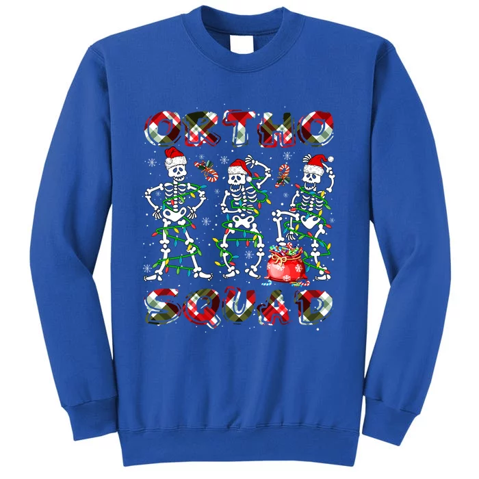 Ortho Squad Xmas Nurse Three Santa Skeletons Funny Dancing Gift Tall Sweatshirt