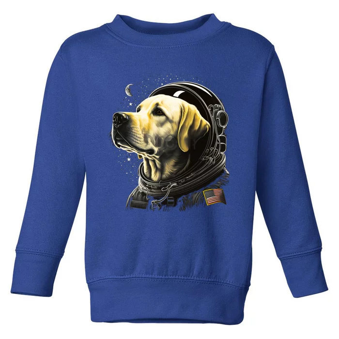 Outer Space Yellow Galaxy Astronaut Labrador Retriever Cute Gift Toddler Sweatshirt