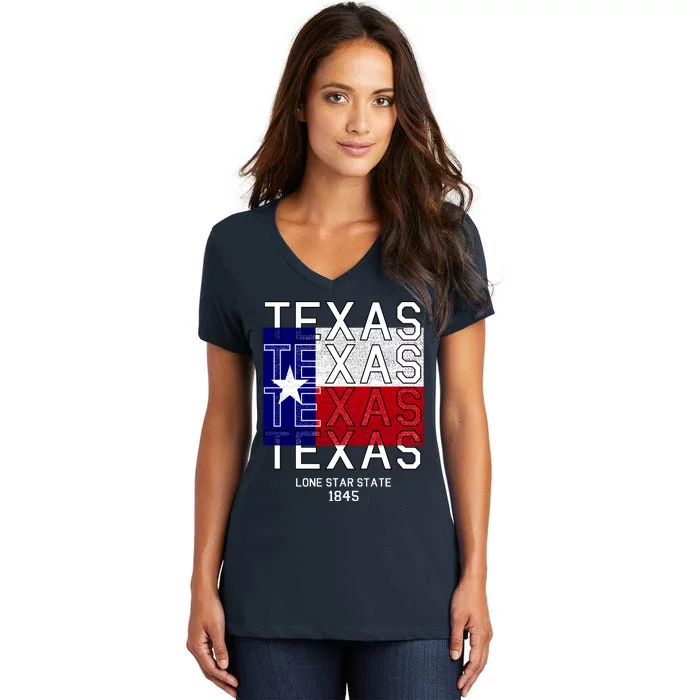 Original Texas 1845 Logo Women's V-Neck T-Shirt